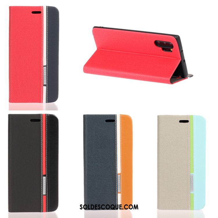 Coque Samsung Galaxy Note 10+ Étui En Cuir Étoile Rouge Protection Téléphone Portable En Ligne