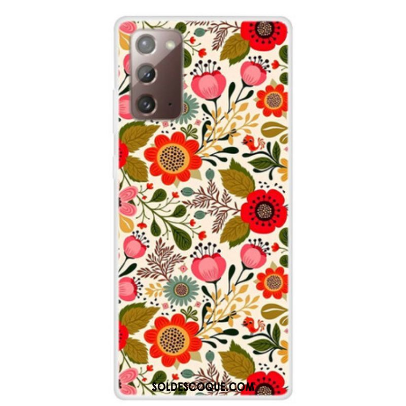 Coque Samsung Galaxy Note 20 Tapisserie Fleurie