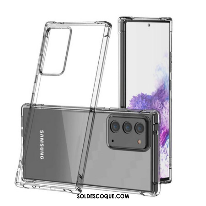 Coque Samsung Galaxy Note 20 Transparente LEEU Coussins Protecteur