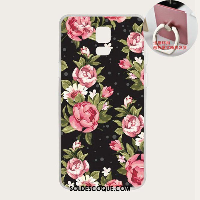 Coque Samsung Galaxy Note 4 Fleur Étui Protection Personnalisé Rose Pas Cher