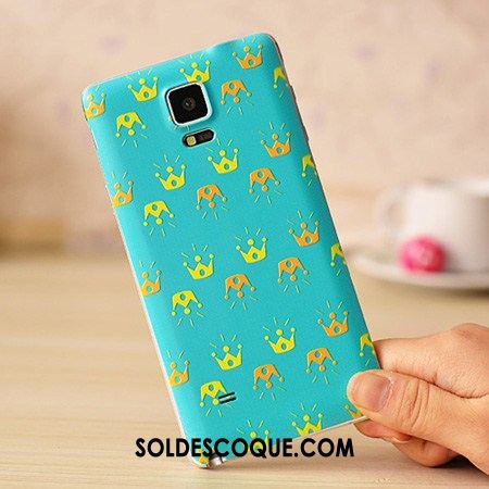 Coque Samsung Galaxy Note 4 Peinture Gaufrage Très Mince Étui Bleu Pas Cher