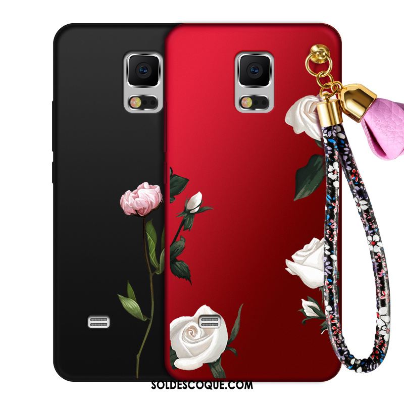 Coque Samsung Galaxy Note 4 Étoile Incassable Silicone Rouge Fluide Doux Pas Cher