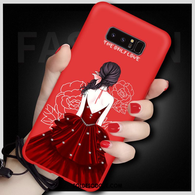 Coque Samsung Galaxy Note 8 Étui Rouge Tout Compris Étoile Silicone Soldes