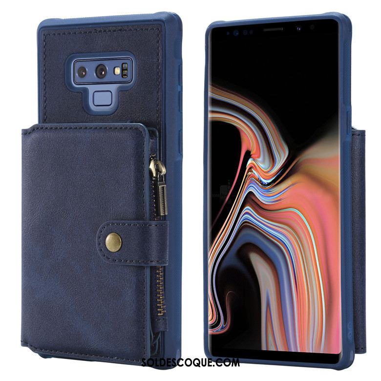 Coque Samsung Galaxy Note 9 Fermeture Éclair Téléphone Portable Portefeuille Étui Incassable En Ligne