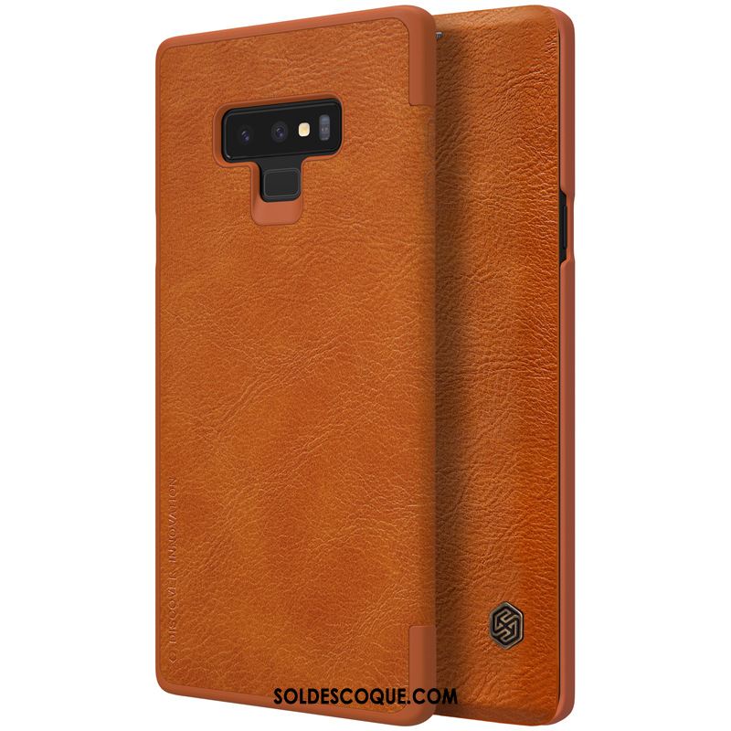 Coque Samsung Galaxy Note 9 Étoile Cuir Véritable Business Or Téléphone Portable Pas Cher