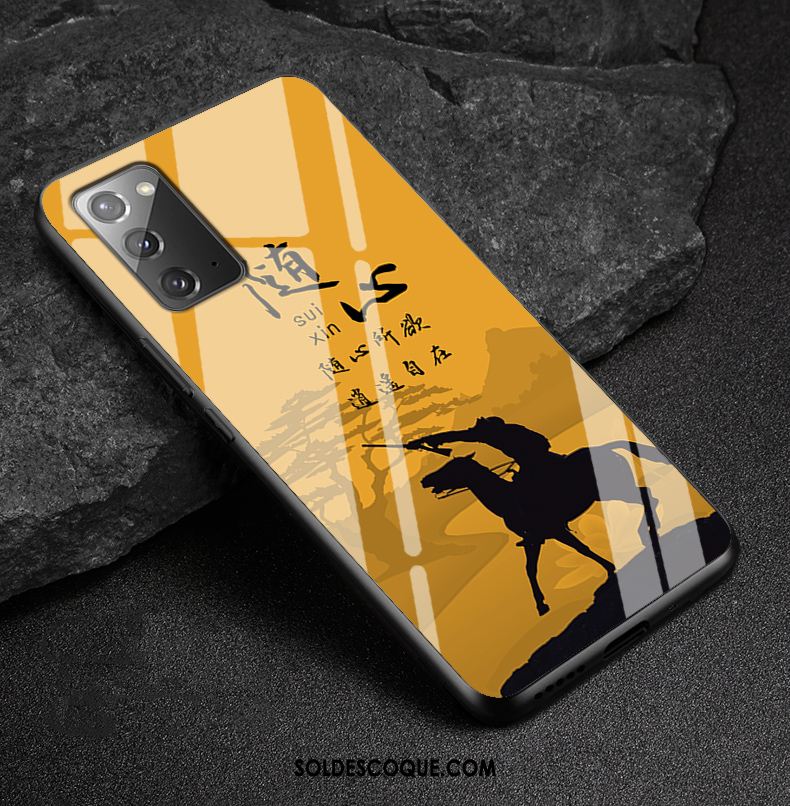 Coque Samsung Galaxy Note20 Silicone Miroir Art Tendance Jaune Soldes