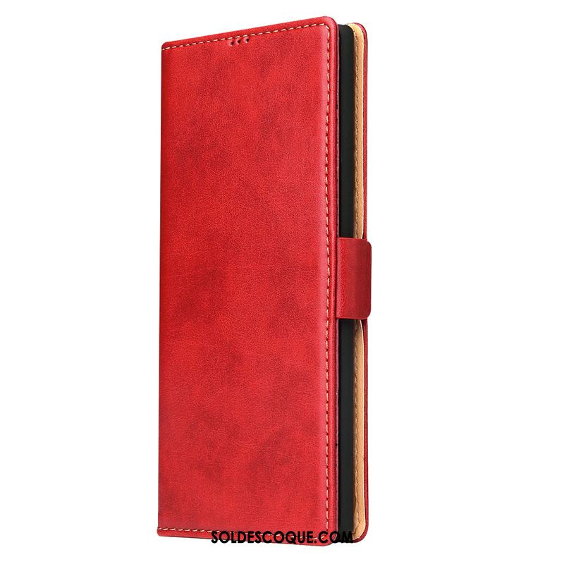 Coque Samsung Galaxy Note20 Ultra Étoile Étui En Cuir Téléphone Portable Rouge Soldes