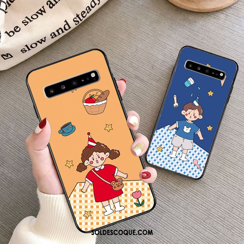 Coque Samsung Galaxy S10 5g Dessin Animé Amoureux Étui Incassable Charmant Pas Cher