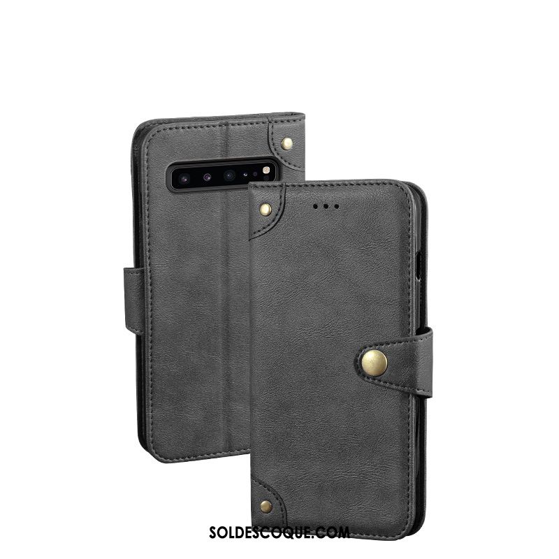 Coque Samsung Galaxy S10 5g Étui Carte Protection Noir Étui En Cuir Pas Cher