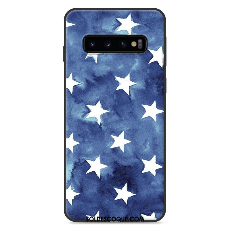 Coque Samsung Galaxy S10+ Bleu Paysage Étui Peinture Silicone Housse En Vente