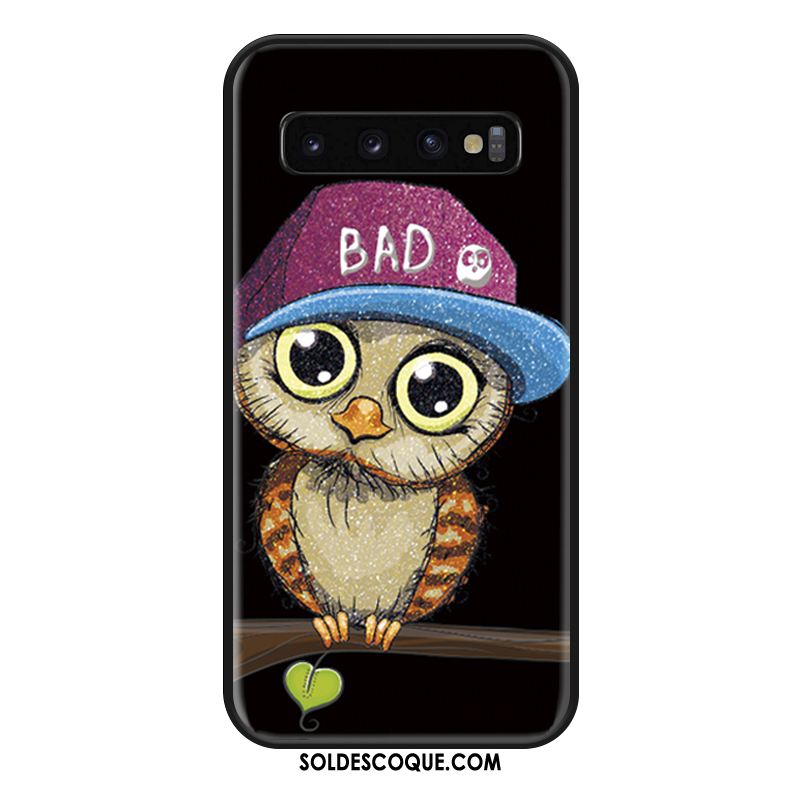 Coque Samsung Galaxy S10 Dessin Animé Silicone Créatif Noir Téléphone Portable Pas Cher