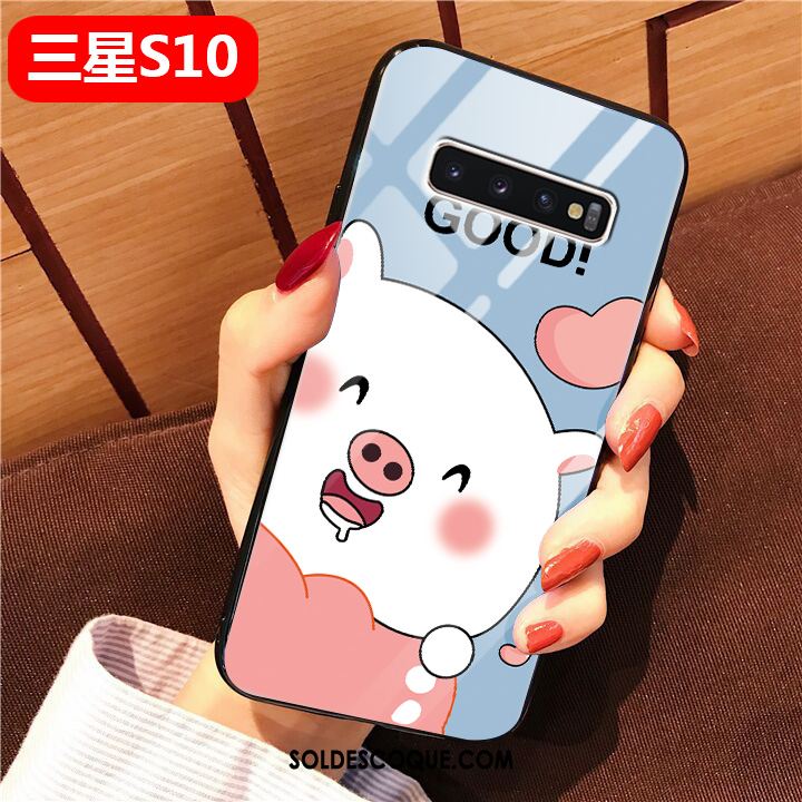 Coque Samsung Galaxy S10 Fluide Doux Bleu Protection Silicone Étoile Pas Cher