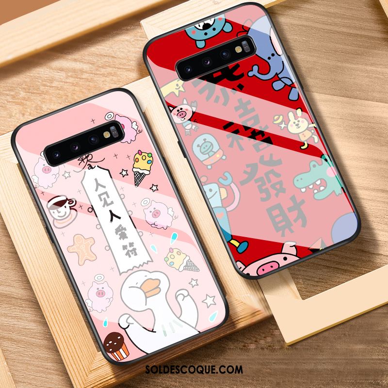 Coque Samsung Galaxy S10 Net Rouge Charmant Tout Compris Dessin Animé Étui En Vente