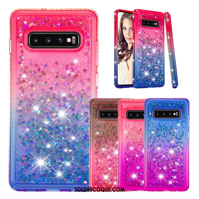 Coque Samsung Galaxy S10+ Quicksand Incassable Dégradé Étoile Protection Pas Cher