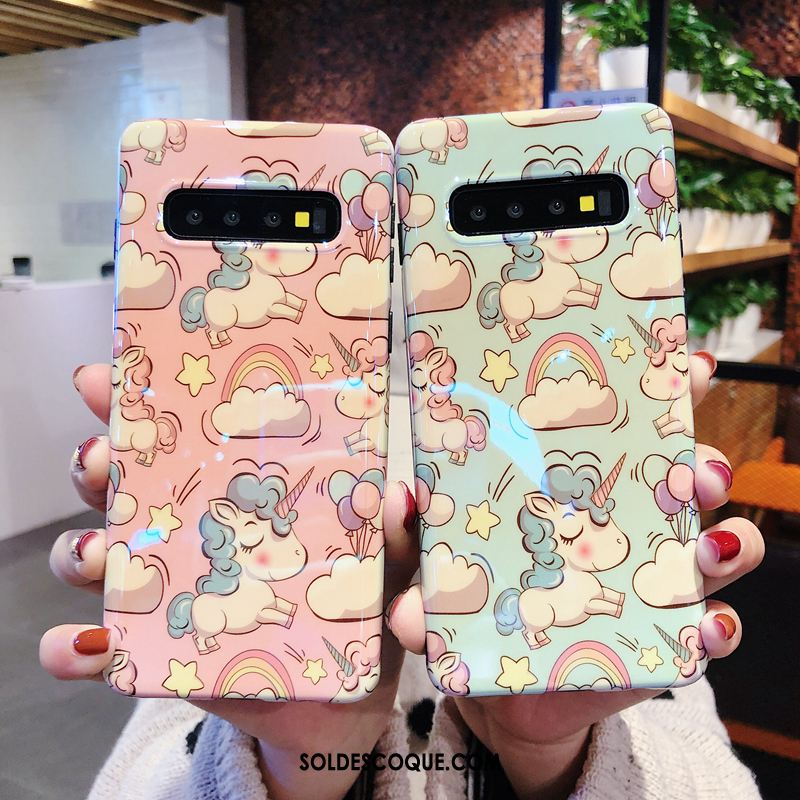 Coque Samsung Galaxy S10+ Tendance Dessin Animé Téléphone Portable Bleu Étoile Pas Cher