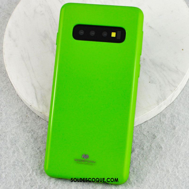 Coque Samsung Galaxy S10 Transparent Protection Téléphone Portable Vert Incassable Pas Cher