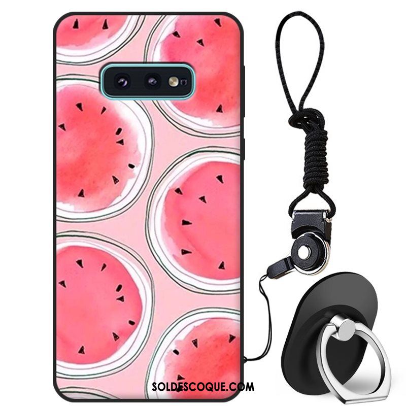 Coque Samsung Galaxy S10e Silicone Fluide Doux Protection Étoile Rose Housse Soldes