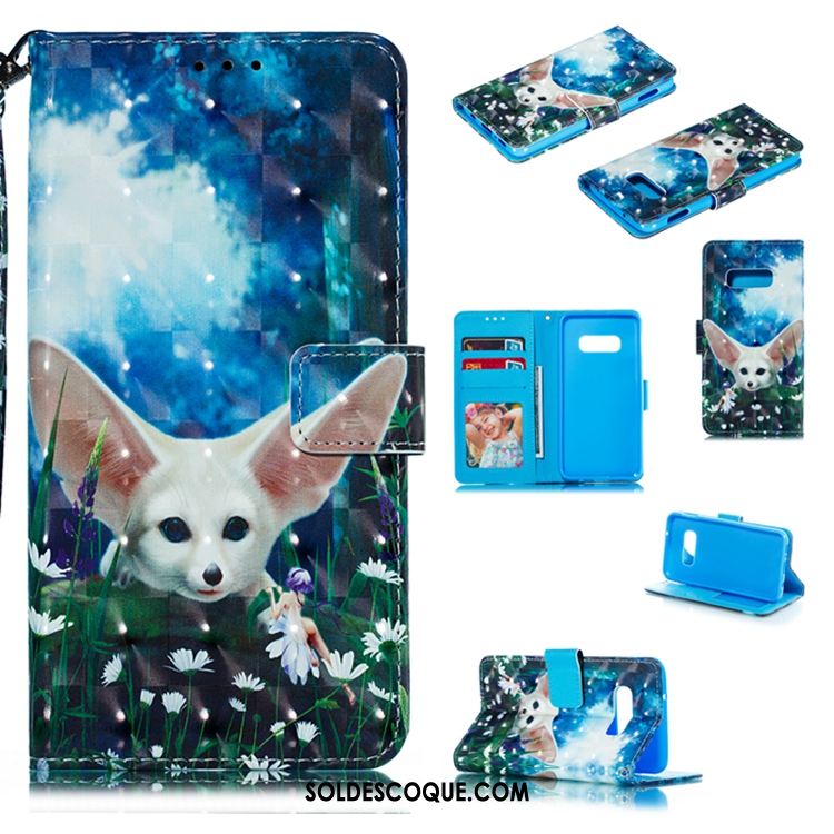 Coque Samsung Galaxy S10e Étoile Téléphone Portable Tendance Étui En Cuir Bleu Pas Cher