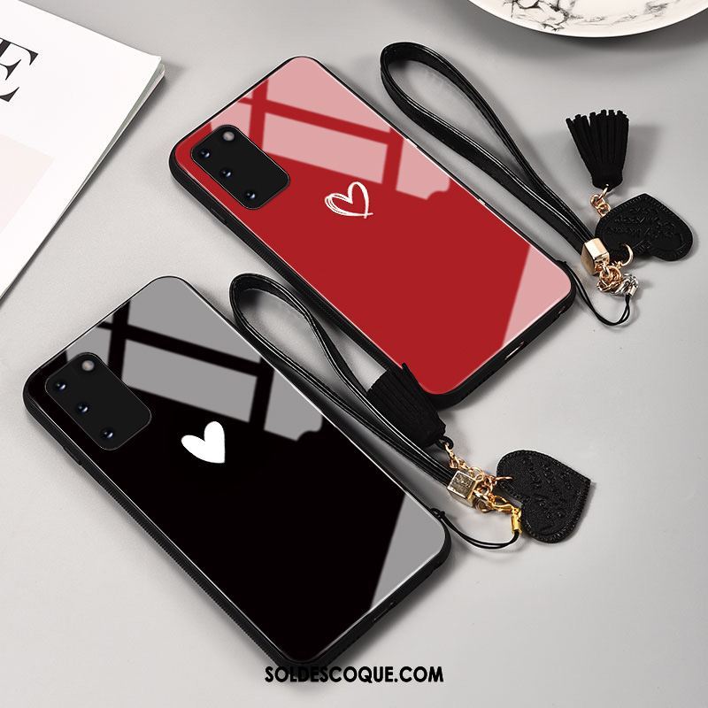 Coque Samsung Galaxy S20 Amour Étui Miroir Tendance Rouge Pas Cher