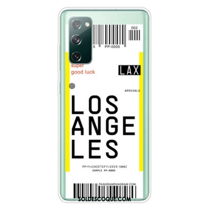 Coque Samsung Galaxy S20 FE Boarding Pass to Los Angeles