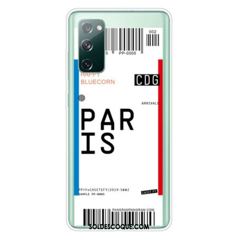 Coque Samsung Galaxy S20 FE Boarding Pass to Paris
