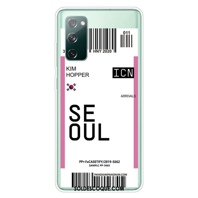 Coque Samsung Galaxy S20 FE Boarding Pass to Seoul