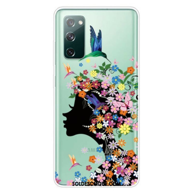 Coque Samsung Galaxy S20 FE Jolie Tête Fleurie