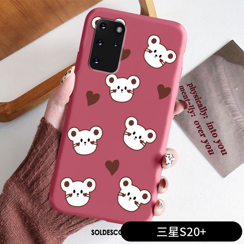 Coque Samsung Galaxy S20+ Simple Amour Étoile Rat Rose Pas Cher