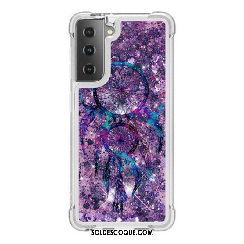 Coque Samsung Galaxy S21 5G Attrape Rêves Paillettes