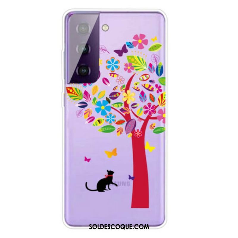 Coque Samsung Galaxy S21 5G Chat sous l'Arbre