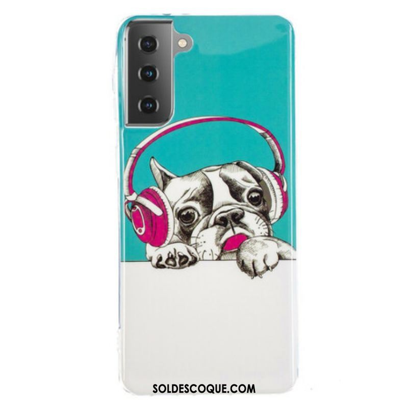 Coque Samsung Galaxy S21 5G Chien Fluorescente