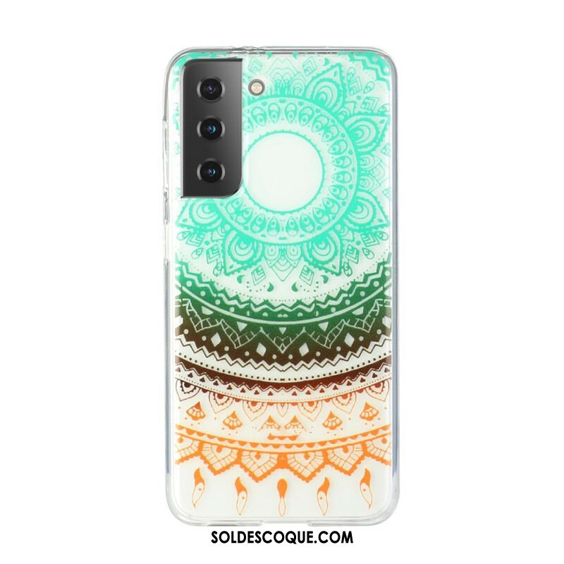 Coque Samsung Galaxy S21 5G Transparente Fleur Mandala