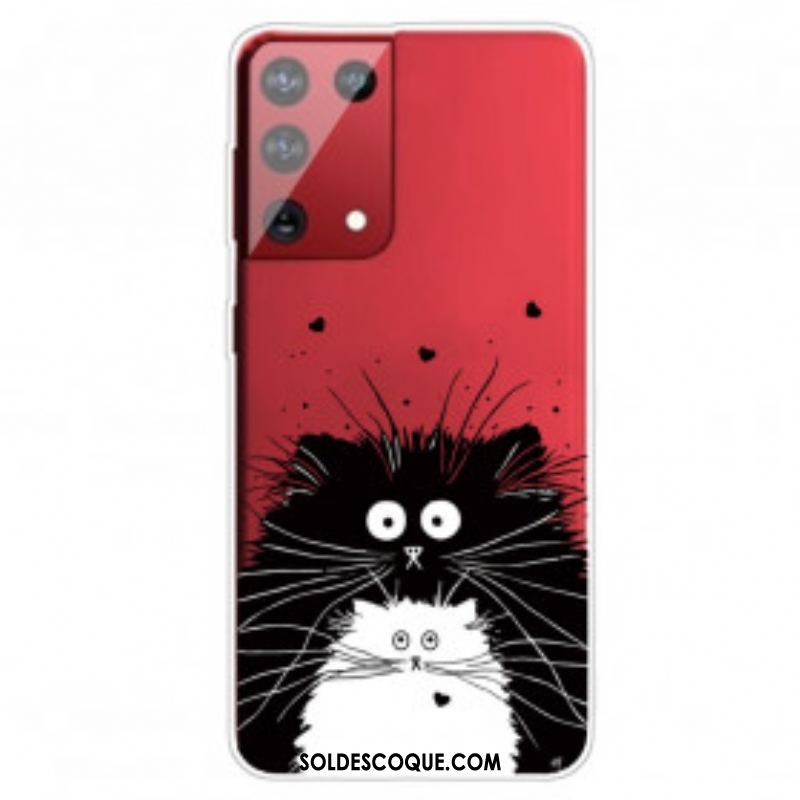 Coque Samsung Galaxy S21 Ultra 5G Regarde les Chats