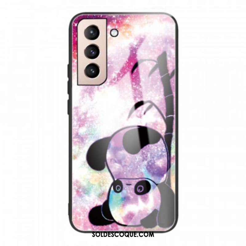 Coque Samsung Galaxy S22 5G Verre Trempé Panda et Bambou