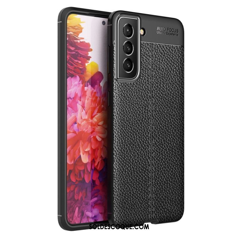 Coque Samsung Galaxy S22 Plus 5G Effet Cuir Litchi Double Line