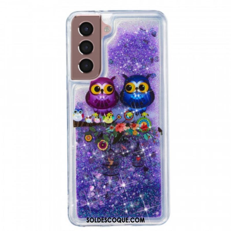 Coque Samsung Galaxy S22 Plus 5G Hiboux Paillettes