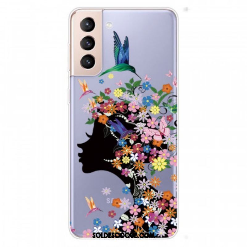 Coque Samsung Galaxy S22 Plus 5G Jolie Tête Fleurie