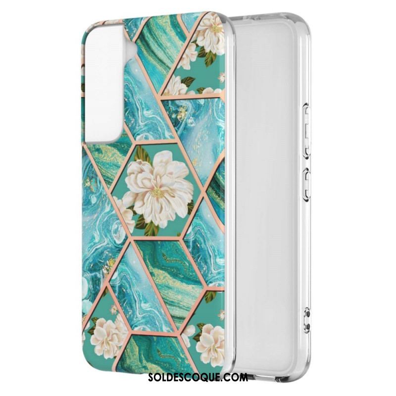 Coque Samsung Galaxy S22 Plus 5G Marbrée Florale