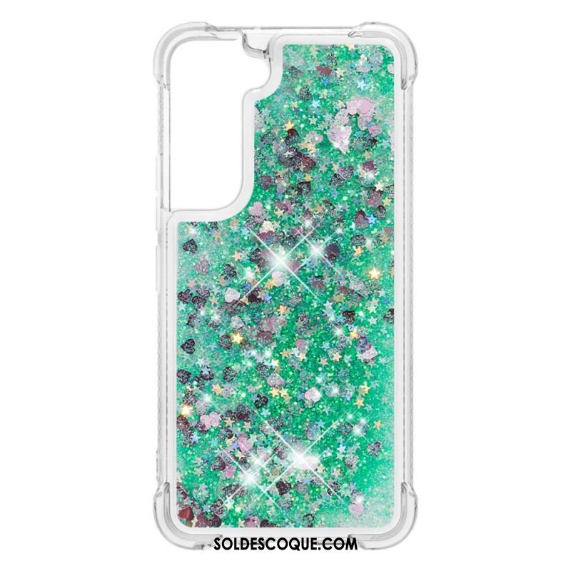 Coque Samsung Galaxy S22 Plus 5G Paillettes avec Cordon