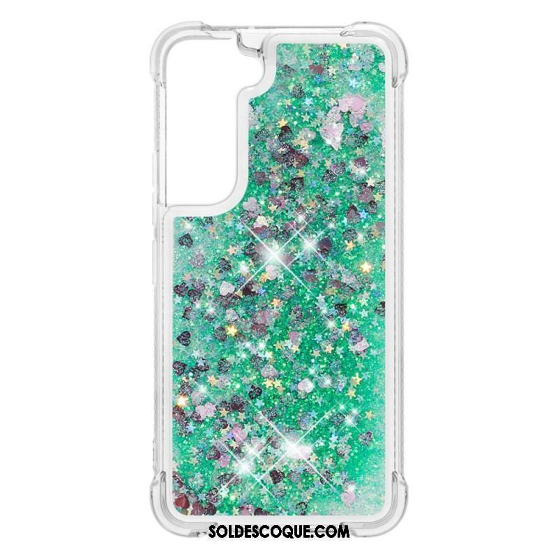 Coque Samsung Galaxy S22 Plus 5G Paillettes avec Cordon