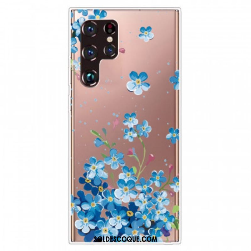 Coque Samsung Galaxy S22 Ultra 5G Fleurs Bleues