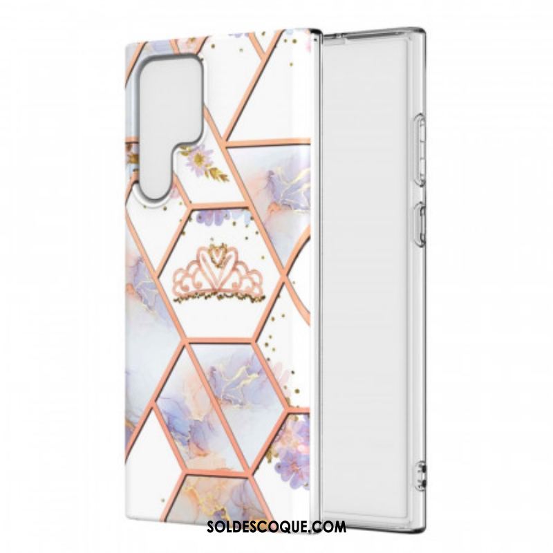 Coque Samsung Galaxy S22 Ultra 5G Marbrée Couronne