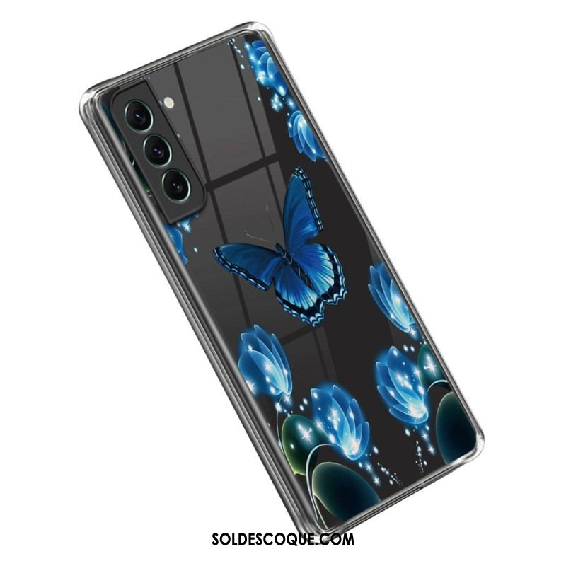 Coque Samsung Galaxy S23 5G Papillons Bleus