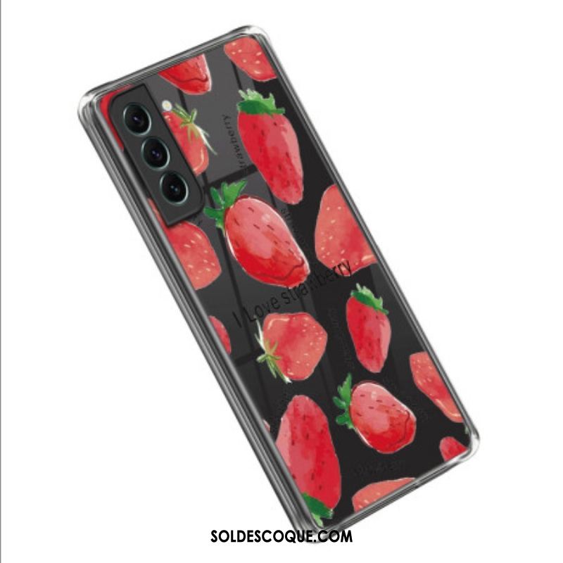 Coque Samsung Galaxy S23 5G Transparente Fraises