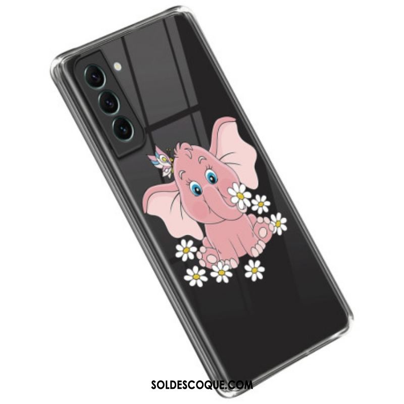 Coque Samsung Galaxy S23 Plus 5G Transparente Éléphant Rose