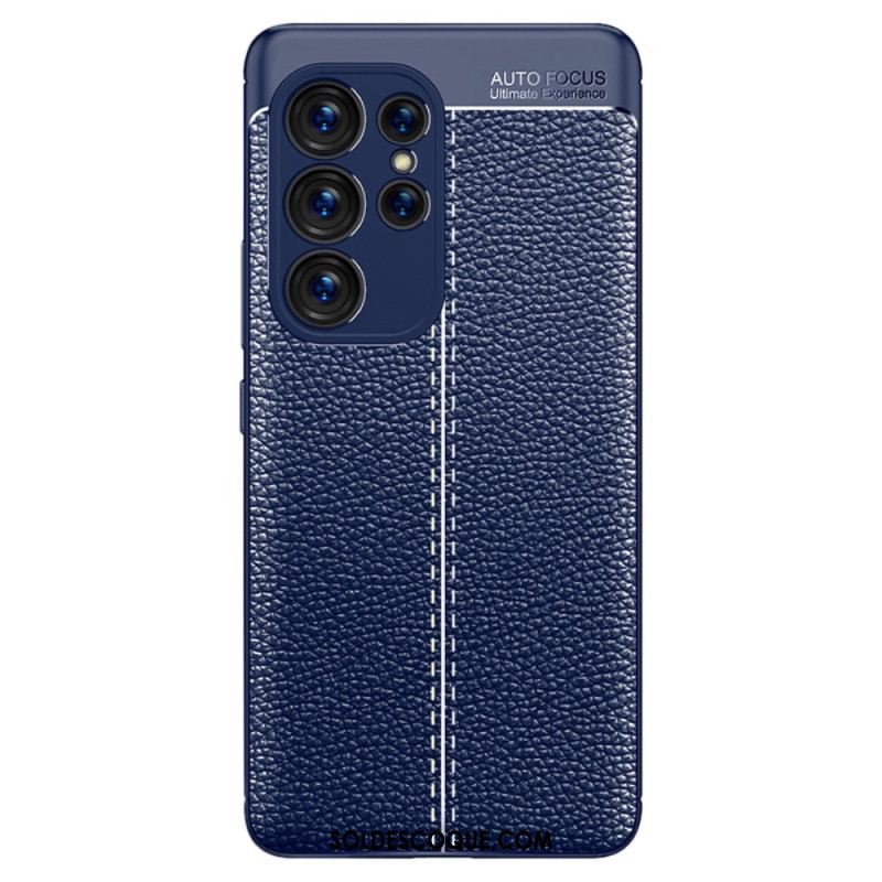 Coque Samsung Galaxy S23 Ultra 5G Effet Cuir Litchi Double Line