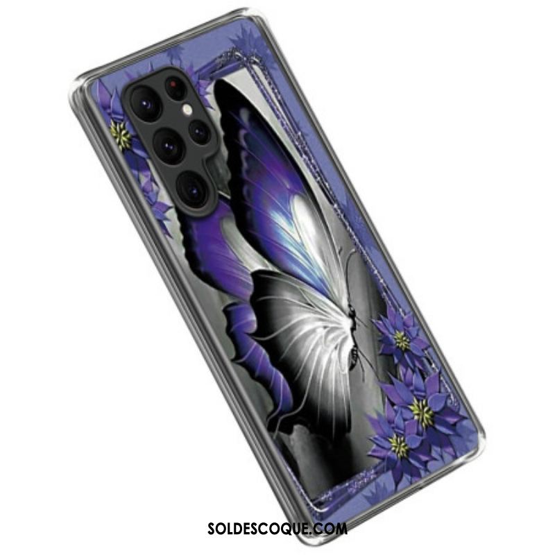 Coque Samsung Galaxy S23 Ultra 5G Papillon Violet