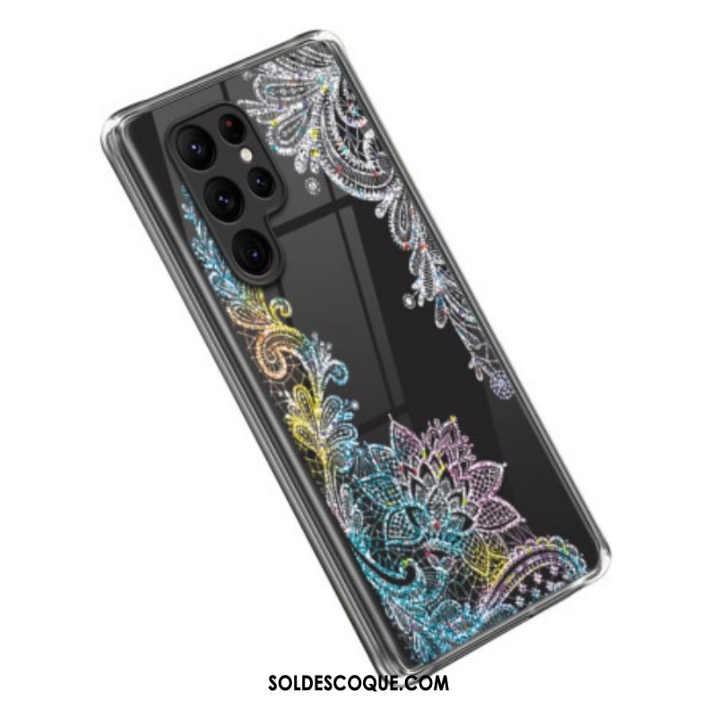 Coque Samsung Galaxy S23 Ultra 5G Transparente Dentelle Mandala