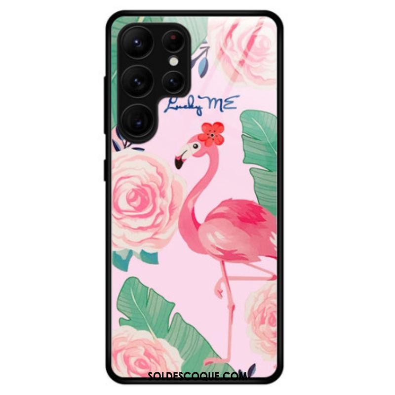 Coque Samsung Galaxy S23 Ultra 5G Verre Trempé Flamant Rose