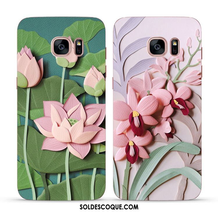 Coque Samsung Galaxy S6 Edge Frais Fleur Fluide Doux Étoile Fleurs Soldes